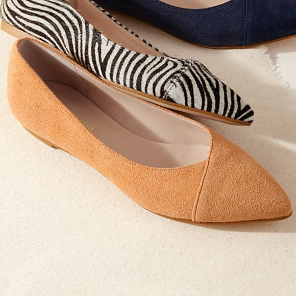 Garnet Hill Adrian Pointed Ballet Flats in yellow - Picture 1 of 6